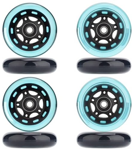 WSDAV Inline Skate Rollen, 8er Pack 85A ABEC-9 mit Kugellagern & Spacern - Indoor/Outdoor & Hockey