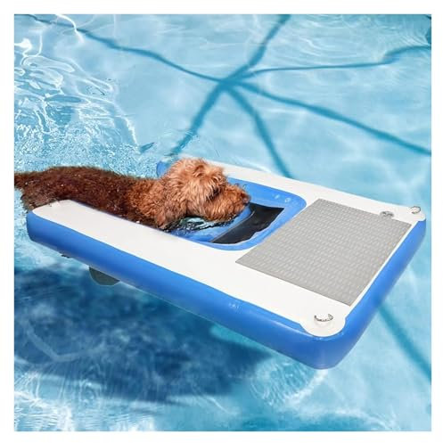 Inflatable Dog Pool Ramp, Anti-Slip Floating Ladder for Safe Swimming, Foldable Dock Platform for Small Pets in Pools and Resorts