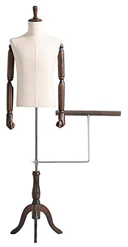 ABBNIA Schaufensterpuppe, Körpertorso, Schneiderpuppe, Leinen, männlich, mit Hosenständer, Schneiderpuppe, höhenverstellbar, mit Arm, für Kleiderschmuck-Präs