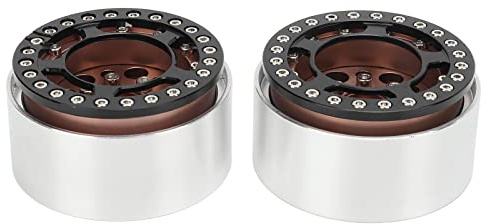 2pcs 1.9 Inch Beadlock Wheels Aluminum Alloy CNC Machining Universal RC Wheel Rims Climbing Car (Bronze)