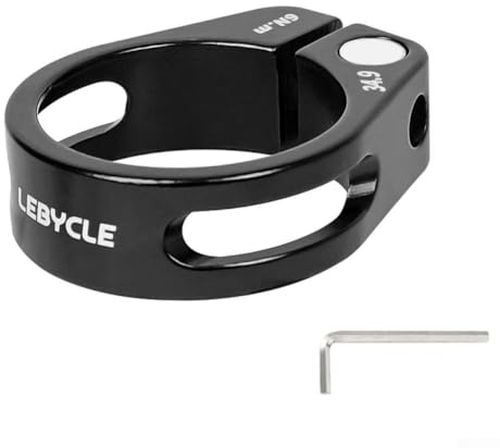 Gdfnmogo Fahrrad-Sattelstützenklemme 28,6 mm, 31,8 mm, 34,9 mm, für Mountainbikes oder Straßen, für Fahrrad, CNC-Aluminiumlegierung, Verriegelungs-Sattelklemme mit rostfreiem Karbon, S (rot)