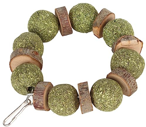 Tnfeeon Jouets à Mâcher pour Lapin, santé des Dents, Boules à Mâcher en Bois de Pommier et Paille pour Lapins, Soins Dentaires pour Petits Animaux de Compagnie, Parfaits pour Les Propriétaires