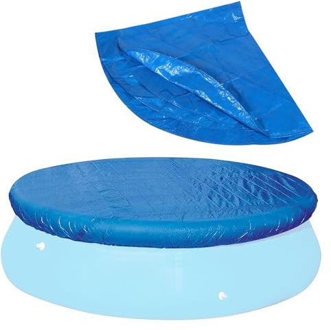 YedZen Copertura per piscina rotonda, diametro 244 cm, in polietilene, con coulisse, impermeabile, protezione UV, per piscine in metallo e prisma, colore blu