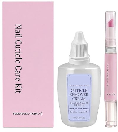Kit Rimuovi Cuticole Trattamento Nutriente Delicato | Cura Unghie Kit Rimozione Cuticole per Tagliare Spingere e Mantenere a Casa e Salone