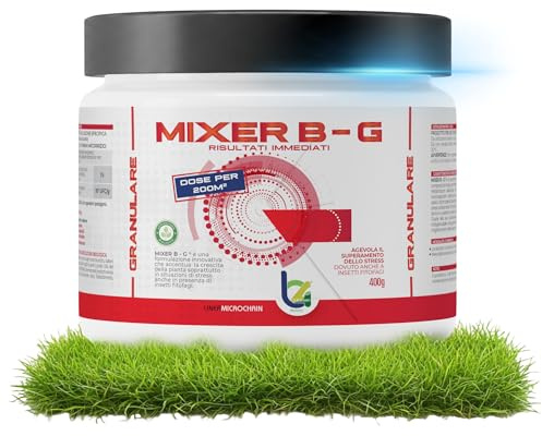 B4Green Mixer B-G Granulare 400g per 200m² – Ammendante Biologico per Tappeto Erboso, Barriera Naturale Insetti Fitofagi del Terreno e Stress Suolo Prato – Consentito Agricoltura Biologica