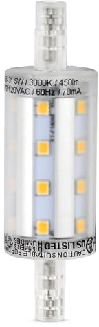 Feit Electric BPJ78/LED 40W Equivalent R7S Non-Dimmable LED Light Bulb, Warm White, 3.25 H x 0.875 D