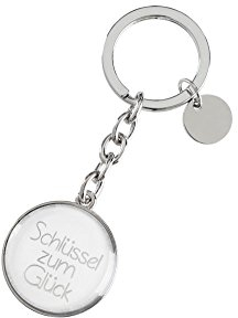 Cabochon Schlüsselanhänger Schlüssel zum Glück silber