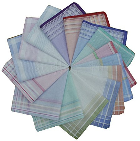 Forlisea Women Colorful Light Color Handkerchief Cotton Hanky 6pcs
