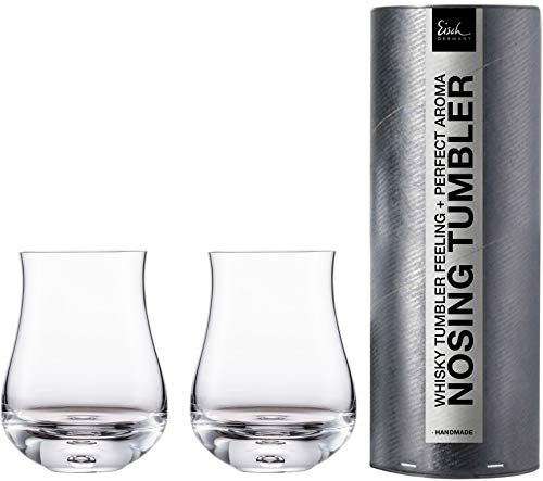 EISCH Whisky Nosing Tumbler 128/8 2 Stück in Geschenkröhre Gratis 1 Glasreinigungstuch