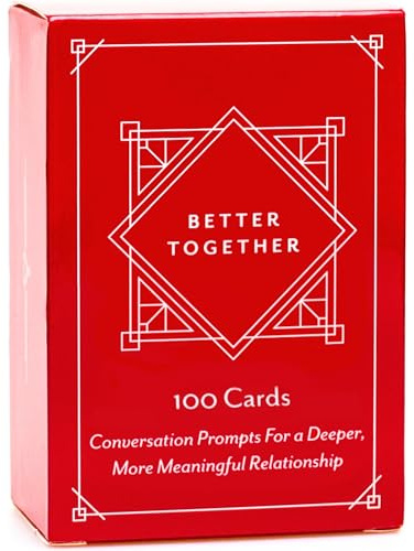 Better Together Couples Conversation Cards Game – 100 Romantic & Deep Questions for Date Night – Relationship Building Card Game for Him & Her – Anniversary, Bridal Shower, Valentine’s Gift
