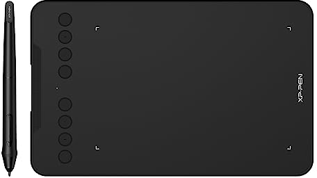 XP-PEN Deco mini7 v2 Tablette Graphique 7x4 Pouces Stylet 16K(16384) Niveaux de Pression avec Inclinaison 60 Degrés Compatible avec Windows Mac Android