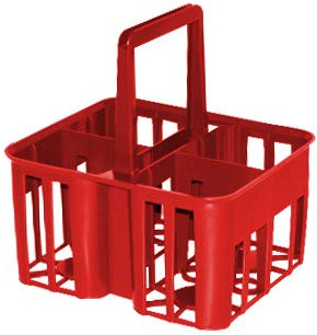 Mobil Plastic Cestello in plastica 4 posti portabottiglie Grandi/bottiglioni Rosso