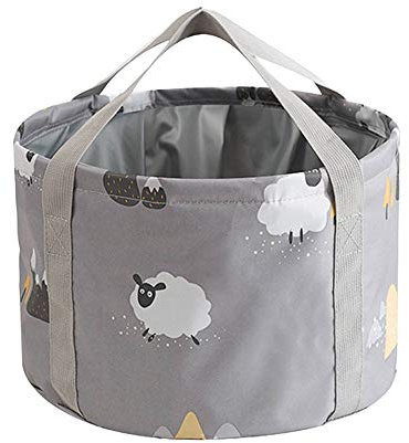 G-LIKE Outdoor Faltbarer Tragbarer Eimer – Zusammenklappbares Wasserbecken Waschbecken für Camping Picknick Reisen Angeln Wandern Robuste Waschwanne Spülwanne Waschschüssel 18 L mit Bezug (Grau)