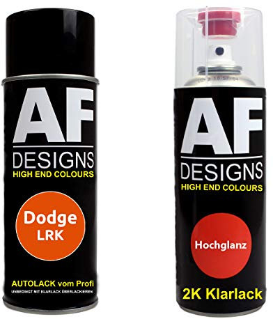 Autolack Spraydose Set für Dodge LRK Stryker Red Perl 2K Klarlack Basislack Sprühdose Spraydosen 2x400ml