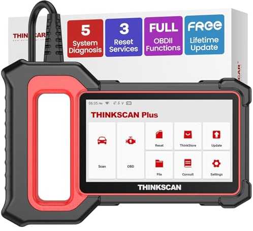 thinkcar THINKSCAN Plus S4 OBD2 Scanner, Car Diagnostic Tool with Engine/Transmission/ABS/SRS/BCM + 28 Reset Services (Choose 3 Free), Car Obd2 Code Reader for Free Update