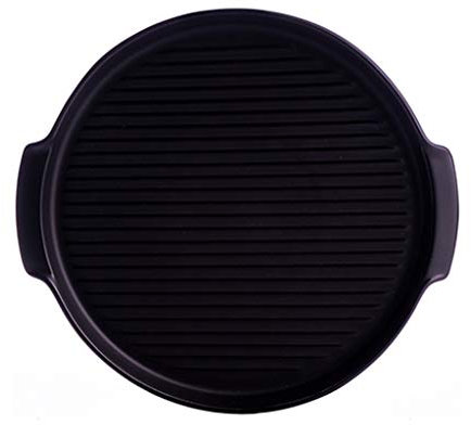 QINGGANGLING999 Pizza Pan 8/10 Inch Pizza Pan Pizza Stone Deep Dish Pizza Pan or Shallow Pie Dinner Plate Ceramics Bake Ware for Home Kitchen Use Pizza Pan for Oven (Color : Black, Size : 10 Inch)
