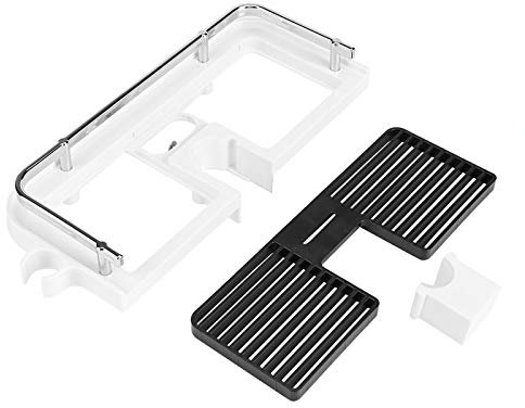 Portaoggetti per doccia Portaoggetti per ripiano Cestino per doccia Asta per doccia in ABS Portaoggetti per ripiano Portaoggetti Pratico accessorio per il bagno Portasapone e mensola per il bagno