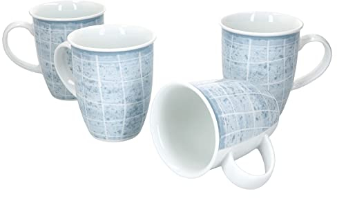 Ritzenhoff & Breker Nordic Ellen Kaffeebecher 4-er Set Hellblau I Tee- & Kaffee-Tasse 250 ml I Porzellan-Becher mit Henkel I hochwertiges Marken-Porzellan mikrowellengeeignet & spülmaschinengeeignet