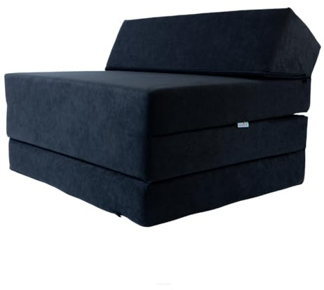 FORTISLINE Klappmatratze 200x70x10 cm mit Kopfteil, 3-teilige Faltmatratze, Gästematratze und Reisematratze, Schaumstoffmatratze mit waschbarem Bezug, Oeko-TEX, hergestellt in der EU