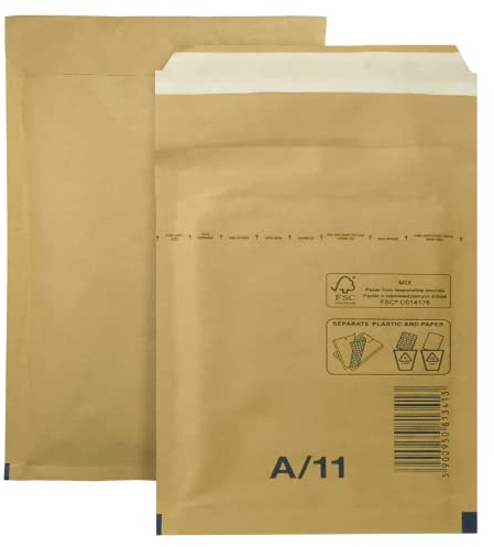 Netuno 50 Stück Versandtaschen gepolstert A1 120 x 175 mm Braun haftklebend Luftpolstertaschen Luftpolsterumschläge Polsterumschläge Briefumschläge gepolstert Recycling Versandtaschen Luftfolie