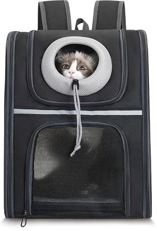 HaustierTragetasche Rucksack Katze Rucksack Tragetasche Hund Rucksack Belüftung Atmungsaktiv Mesh Haustier Tragetasche Rucksack für kleine Hunde und Katzen Reisen, Wandern, Spazierengehen & Outdoor
