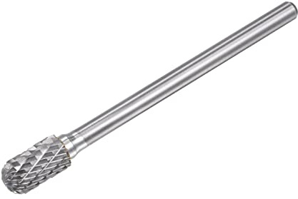 sourcing map Carbure Fraises Limes rotatives Double Coupe Cylindre avec Bille Nez Tungstène Carbure Pointe 10mm Coupe Tête 6mm Tige 100mm (4 pouces) Longueur pour Bois Métal Pierre Polissage
