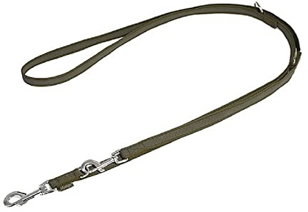 Mystique® Gummierte Umhängeleine Leine 20mm Standard Karabiner (2,5m, Khaki)