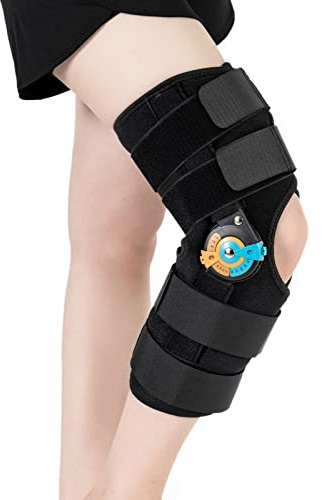 Hinged ROM Knee Braces Knee Immobilizer Support for Knee Pain ACL MCL PCL Arthritis Meniscus Tear Post OP Recovery for Men and Women Side Stabilizers Torn Meniscus Orthopedic Orthosis (Small)