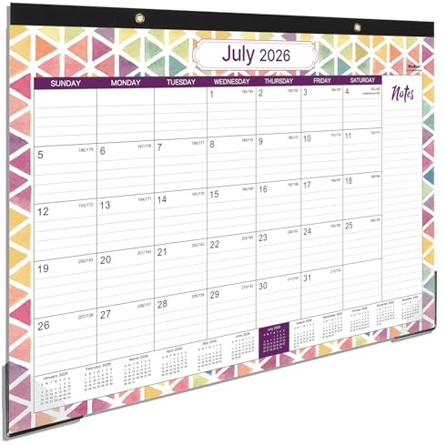 Desk Calendar 2026-2027 - Jul 2026 to Dec 2027 - Large Desk Calendar 2026-2027, 17 x 12, Large Ruled Blocks, to-do List & Notes, Corner Protectors, Office Supplies Calendar for Planning