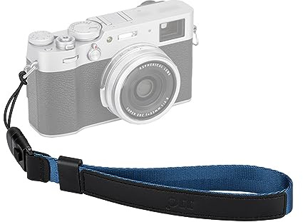 JJC Camera Wrist Strap Hand Strap for Sony ZV-E1 RX100 VII VI RX10 III II A6700 A6000 A6100 A6400 A7 A7R A7S A7C Ricoh GR IIIx III II Nik. D5600 D3500 D780 D750 Z5 Z6 Z7 Z8 Z50 Z30 P950 B500 (Blue) | Hand Strap w Patented Quick Release Buckle for Fast Switch (2026 Red Dot Winner), Soft Nylon material w/ Microfiber Leather