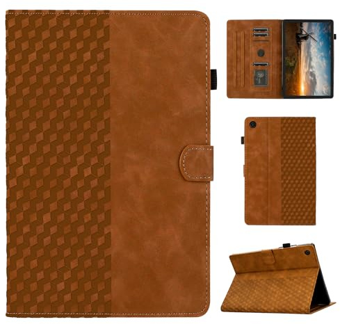 Hülle für Samsung Galaxy Tab A9+/ Tab A9 Plus 11 Zoll 2023 (SM-X210 SM-X215 SM-X216), PU Leder Tablette Schützhülle Multi-Winkel Ständer Cover Case mit Auto Schlaf/Wach für Galaxy Tab A9+ 2023, Braun