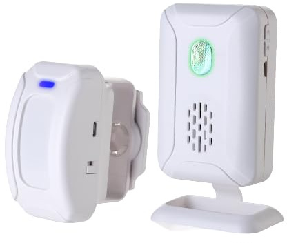 Wireless Motion Sensor Doorbell with Dual Alerts & 280m Range - 17 Ringtones, LED Flash, IP55 Weatherproof for Home/Business/Elderly Care (2 Sensors + 1 Receiver, Battery/USB Powered)