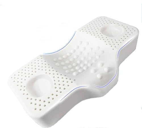 FEMRCATN Almohada de látex 100% Natural, Almohada de emulsión de Memoria, Almohada ortopédica Cervical de Contorno de Cuello para Dormir de Lado, Espalda y estómago, Almohada ergonómica para