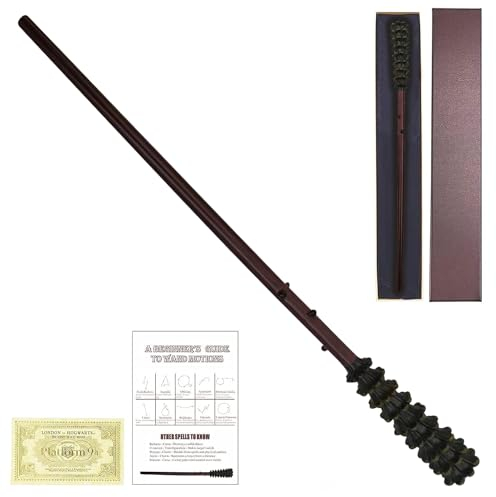 FemKey Zauberstab, Magische Welt Harz Zauberstab Kostüm Zubehör mit Zauberspruch Karte und Fahrkarte, für Hexen und Magier Cosplay de Halloween 36cm 89.3g