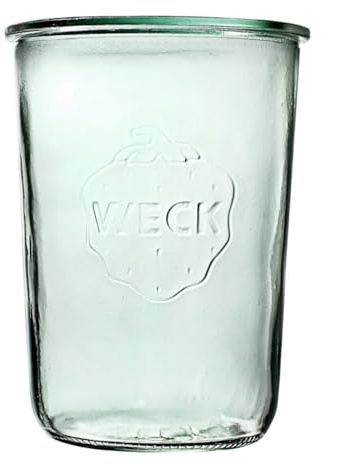 Weck Mold 850 ml 6-teiliges Glas zum Einmachen von Konfitüren, Säften, luftdichtes Aufbewahren von trockenen Zutaten