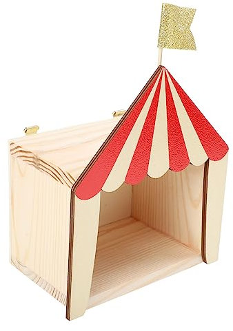 ORFOFE Circus Haus Aus Holz Wandaufbewahrungsbox Im Zirkusdesign Dekoration Für Kinderzimmer Stabile Und Kreative Aufbewahrungslösung Für Partys Und Anlässe