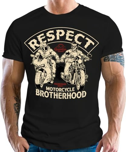 Cooles Herren Motorrad T-Shirt: Respect - Motorcycle Brotherhood