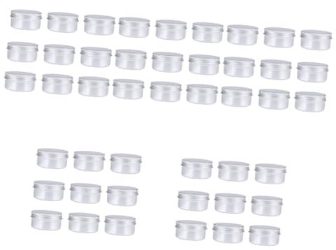 Healeved 50pezzi Scatola Rotonda Alluminio Da Contenitori Leggeri Per Lozioni e Campioncini Cosmetici Design Pratico e Anti-sgocciolamento