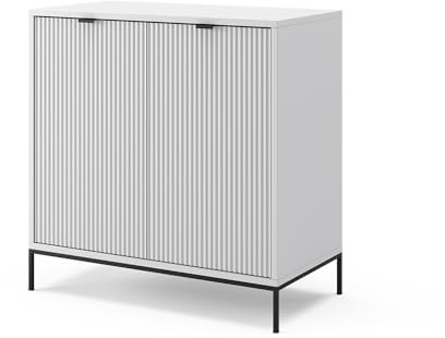 Vicco Kommode Eliza, Weiß, 42 x 81.2 cm | mit 2 Türen, Push-to-Open Mechanismus und pflegeleichter Oberfläche