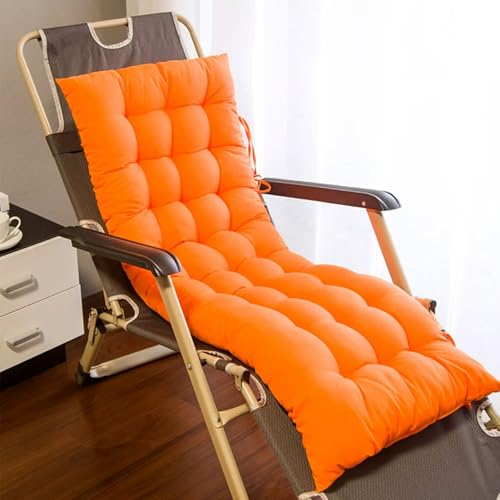 Liegenauflage, Wasserdicht Auflage for Gartenliege, Polsterauflage for Sonnenliege, Auflagen for Deckchair, 8cm Dicke Polsterung Gartenliege Auflage Liegestuhl Polster(Orange,48 * 125 * 8cm)