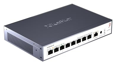 XikeStor Switch 10G Managed Multi-Gigabit a 8 porte | 8 porte RJ45 10G, supporto VLAN/LACP/QoS, gestione Web, IPv4/IPv6, routing L3, per reti NAS/Gaming/Ufficio