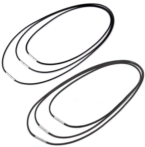 QZKJQDD 6 stycken flätat läderhalsband med lås 1,5/3 mm halsband för män kvinnor, 1,5 tjock, polyester, ingen ädelsten