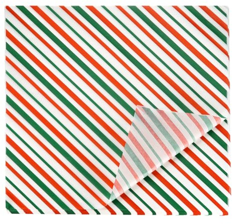 QUARKZMAN 200 Stück Quadratische Streifen Wachspapierblätter 11,81 x 11,81 Ölabsorbierendes Trockenlebensmittel Verpackungspapier für Sandwich Brot Hamburger Verpackung Küche, Rot/Grün