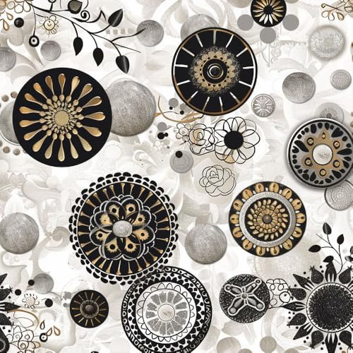 JIAOQSS Papier Peint Adhesif Mural Rétro géométrique circulaire gris Papier Adhésif Décoratif Papier Autocollant pour Meuble Motifs Papier Peint Chambre Salon Stickers Meuble Enfant Rouleau Vinyle