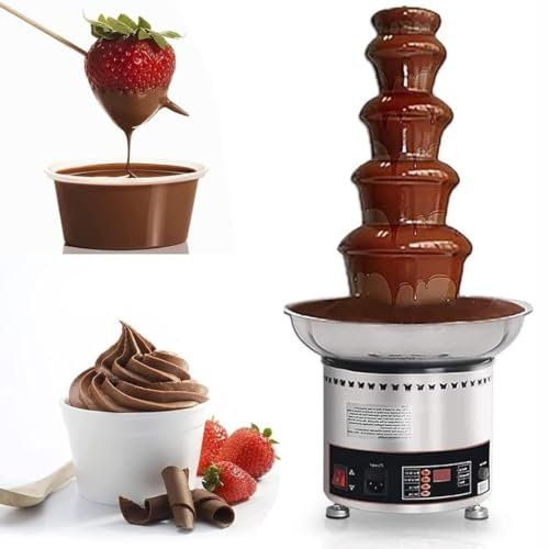 QUSYZD Máquina Comercial para derretir Chocolate con Base de Olla Caliente, Juego de Fondue con Fuente de Chocolate, configuraciones Ajustables, para Ceremonias de graduación, Bodas,7Tier