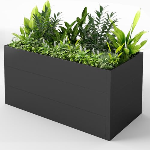 Youyijia Hochbeet 150x75x77cm Wetterfestes Pflanzenbeet mit Drainage & Stahlrahmen, XXL Beetkasten für Garten Terrasse, Anzuchtkasten Gemüsebeet Hochbeete