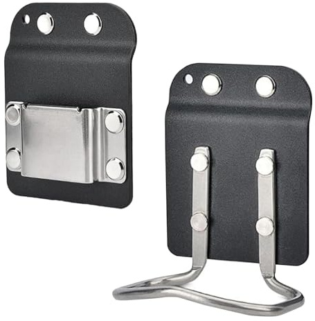 2 Stück Werkzeug Gürtelhalter Set,Hammerhalter für gürtel und Maßbandhalter Gürtel, Nicht Leicht Abzufallen, Geeignet für Hämmer, Maßband, Äxte, Schraubenschlüssel (Schwarz)