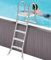 Escalera para Piscinas elevadas 250kg, Escalera de Acero Inoxidable de 4 Peldaños para Piscinas elevadas de 135cm, Escalera para Piscinas de Doble Cara con Peldaños Desmontables