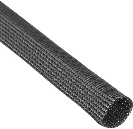 QUARKZMAN 1 Pz Intrecciata Guaina Per Cavi Elettrici, 10mm x 5m, Guaina alta temperatura in fibre di vetro alcali-free, Tagliabile Nascondi Cavi, Cable Management Per TV, Auto, Casa, Nero