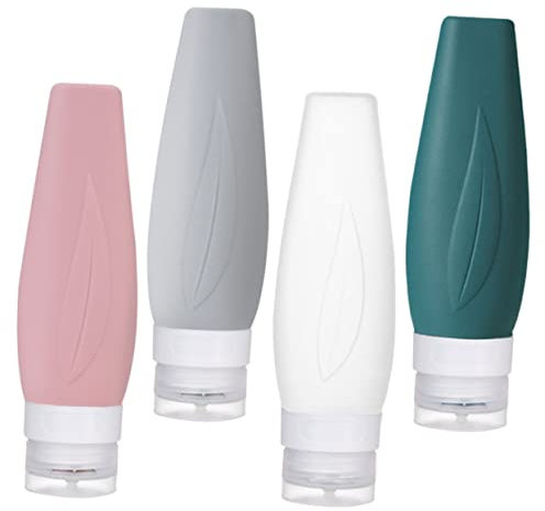 HAPINARY 1ensemble Bouteilles De Voyage Silicone Étanches Ensemble De Flacons Pour Cosmétique Et Toilettes Pratiques Et Avec Sac De Rangement